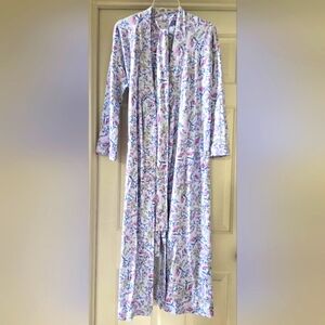 Charter Club Intimates Floral Robe Blue Purple Small 100%cotton🪻